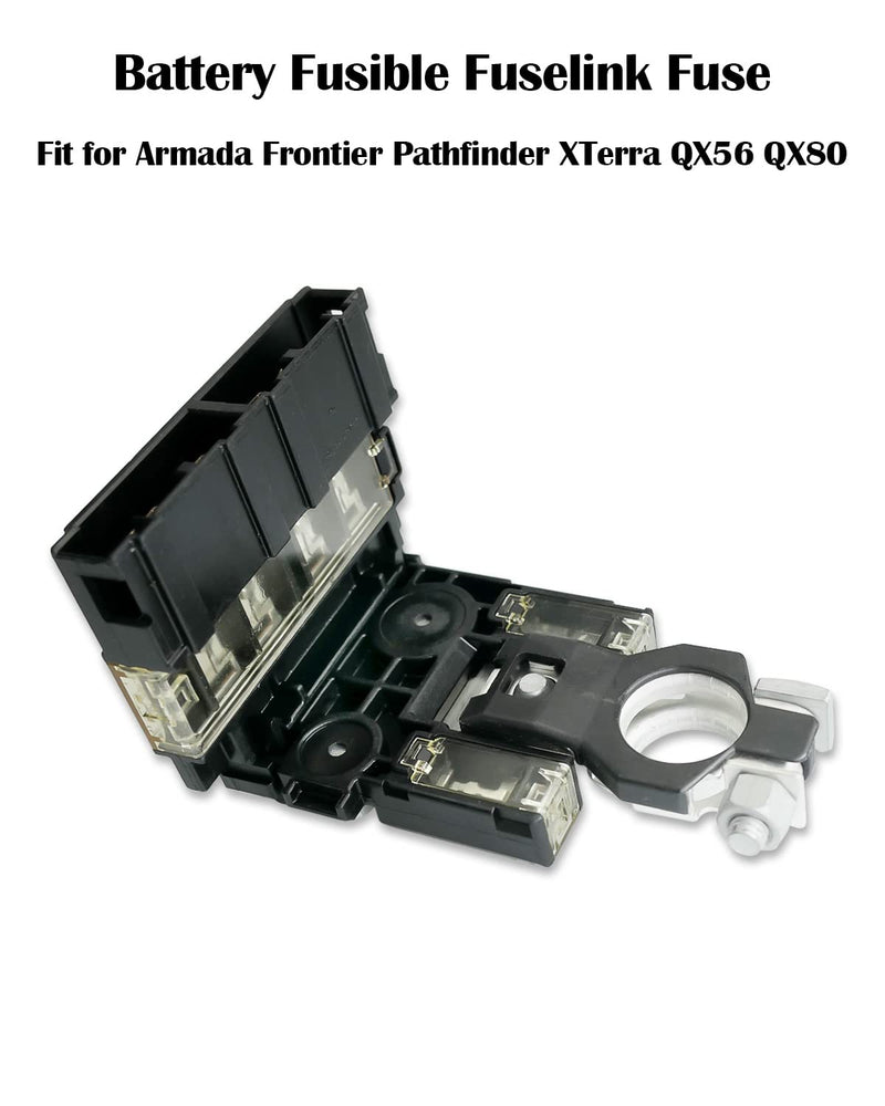 [Australia - AusPower] - Fusible Fuselink Battery Fuse with Positive Battery Terminal Fits for Nissan Armada Frontier Pathfinder Xterra Infinity QX56 QX80 Battery Fusible Fuselink Fuse with M8 and M6 Nuts Replace 24380-89914 