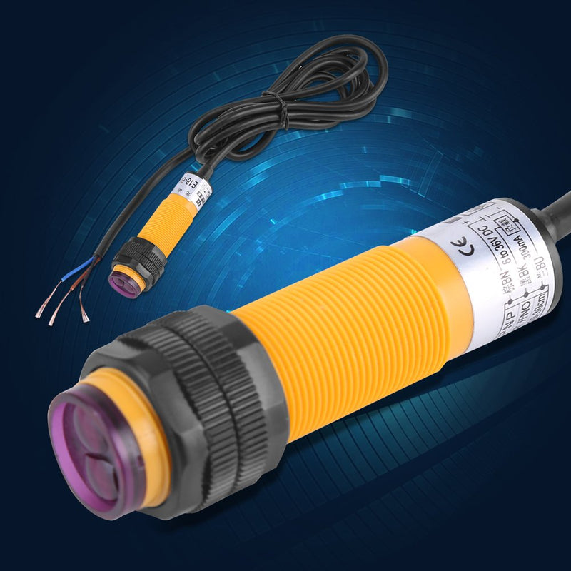 [Australia - AusPower] - Infrared Ray Through-Beam Reflection Optical Photoelectric Switch Sensor E18-B03P1 5-30cm DC 3 Wire 6-36V PNP IR Photoelectric Sensor Switch 
