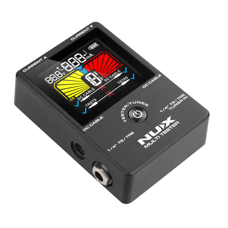 [Australia - AusPower] - NUX NMT-1 4-in-1 Rechargeable Compact Multi-Tester with Large and Intuitive Display, Featuring Patch Cable Tester, DC Cable Tester, Pedal Current, Voltage Meter, and Tuner Functions 