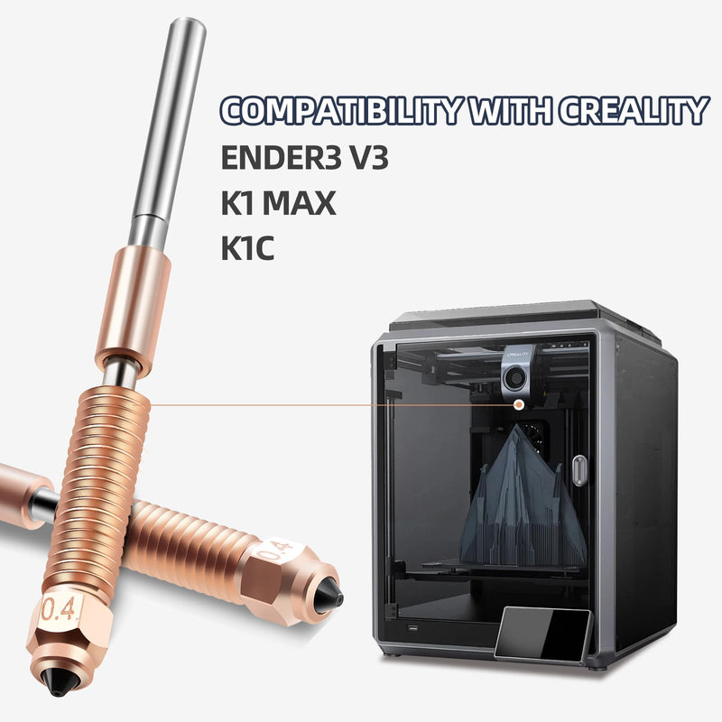 K1C/Ender 3 V3 Nozzle: Ender 3 V3 Plus Nozzle Kit 0.4/0.6/0.8mm with Cleaning Needles for Creality Unicorn Quick-Swap 3D Printer Nozzles Kit (4pcs) Mix size