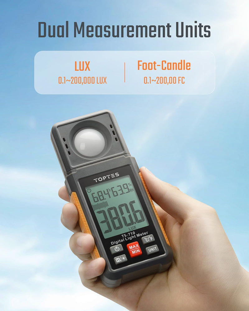 [Australia - AusPower] - TopTes TS-710 Light Meter & TS-501A Sound Level Meter - an Great Environmental Monitoring Kit for Measuring Noise Levels and Brightness of Various Visible Light Sources in The Environment 