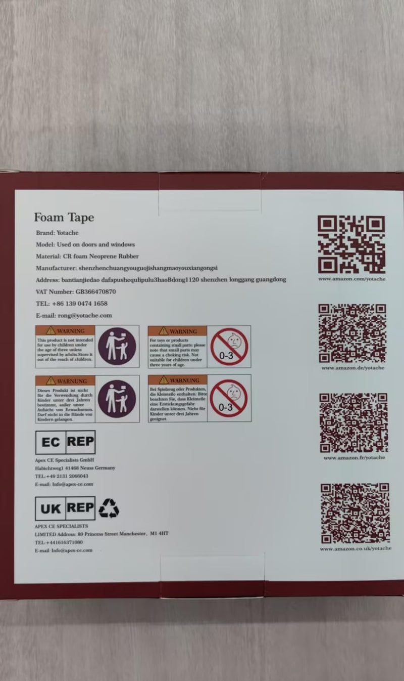 [Australia - AusPower] - Yotache Weather Stripping Door Seal Strip 1/2" x 1/4", 2 Rolls x 13Ft, New Adhesive Foam Insulation Tape for Door Frames, Windows, Total 26Ft 1/2" x 1/4" x 26' 