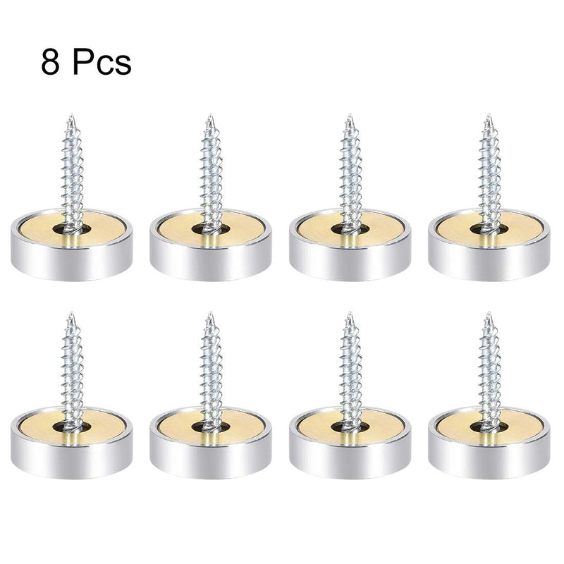 [Australia - AusPower] - uxcell Mirror Screws Decorative Caps Cover Nails Polished Stainless Steel 20mm 8pcs 20 mm 