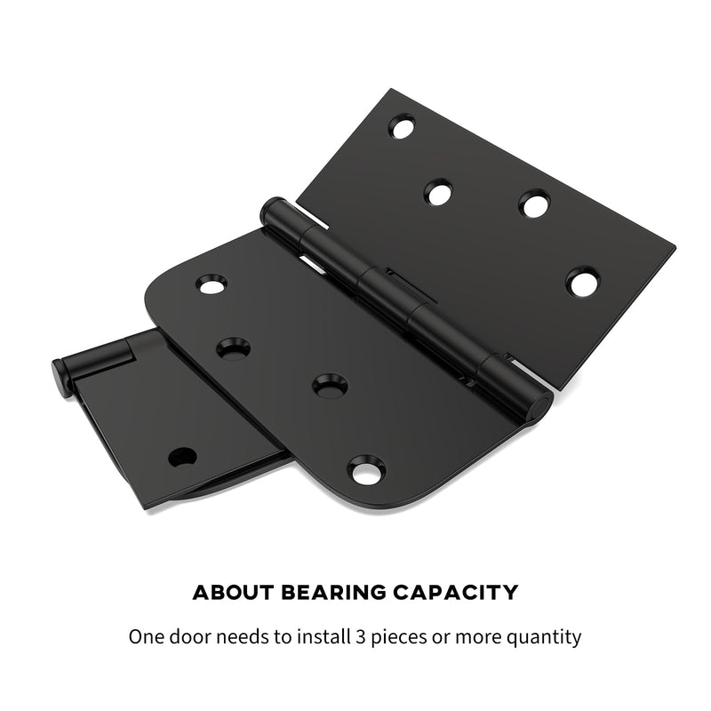 [Australia - AusPower] - goldenwarm 3 Pack 4in Black Door Hinges Interior Door Hinges Black Matte 4 x 4 Inch with Square & Round Corners, Iron Material Matte Black 