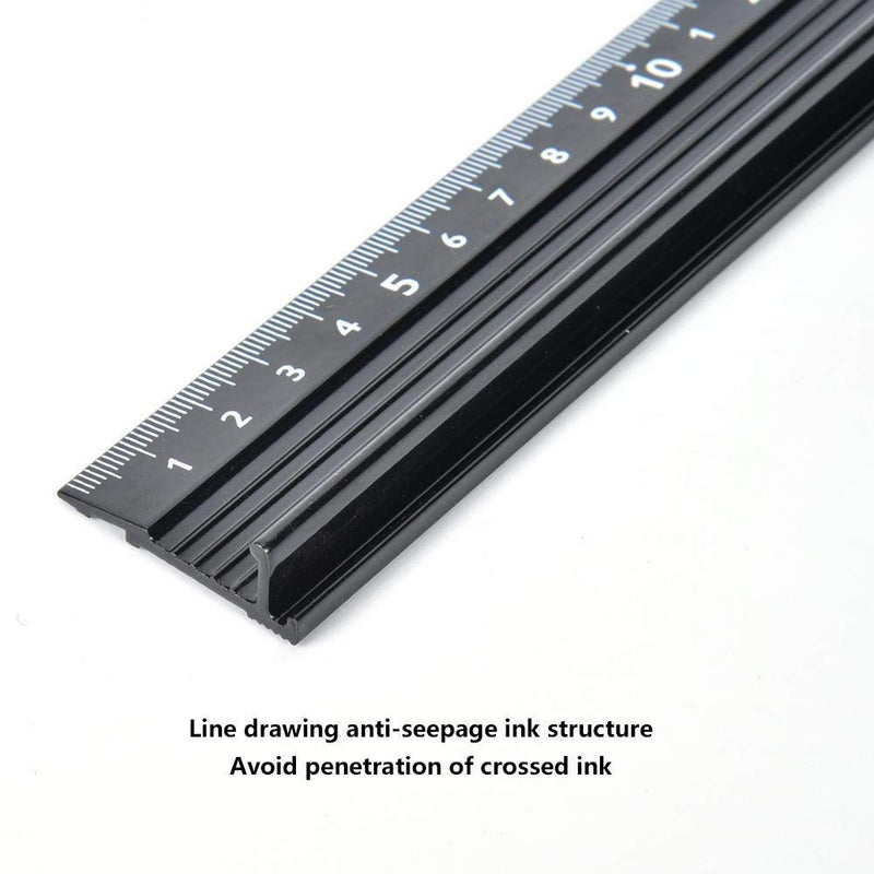 [Australia - AusPower] - L-type cutting ruler, aluminium alloy, metal craft, safety ruler, measuring tool with non-slip strips for measuring leather (L-Type 30 cm) L-Type 30cm 