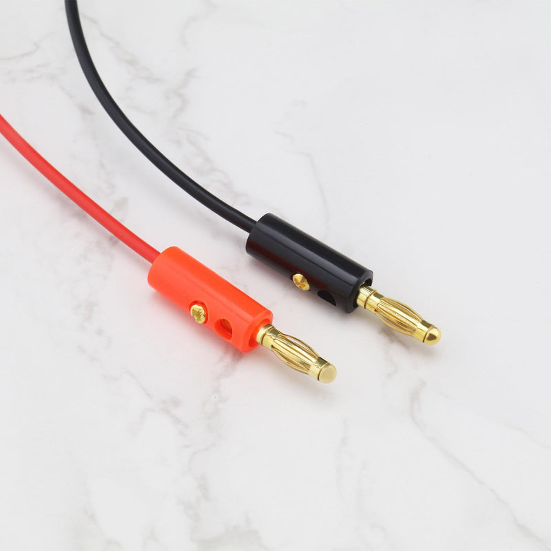 [Australia - AusPower] - 4pcs 4mm Banana Plug Micro Gripper Test Hook Clamp Gold Plated Connection Wire for Multimeter Electrical Testing Laboratory Application Red and Black, EN892W 