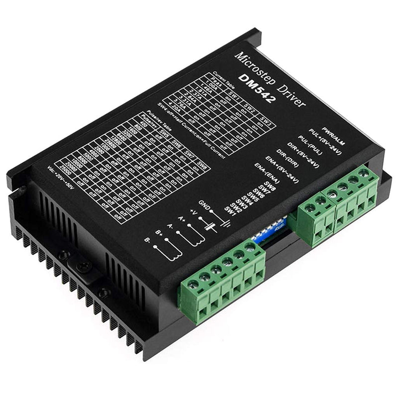 Stepper Driver, DM542 2-Phase Stepper Motor Driver 57/86 Series Stepper Motor Driver Control 18-48V DC Peak 4.2A
