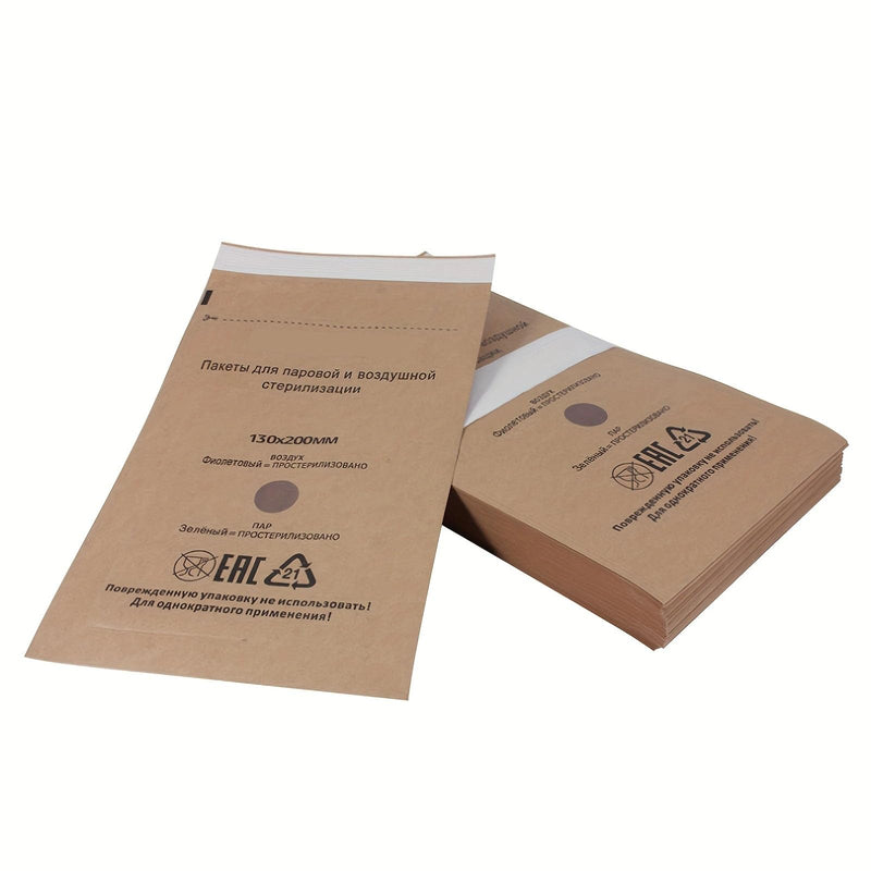 [Australia - AusPower] - Self-Sealing Kraft Paper Pouches for Dry Heat Sterilization - Ideal for Dentist Tools and Nail Art Supplies - 2.9x5.9"/3.9x7.9"/5.1x7.9" Autoclave Cleaning Bags (50pcs 3.9x7.9") 50pcs 3.9x7.9" 