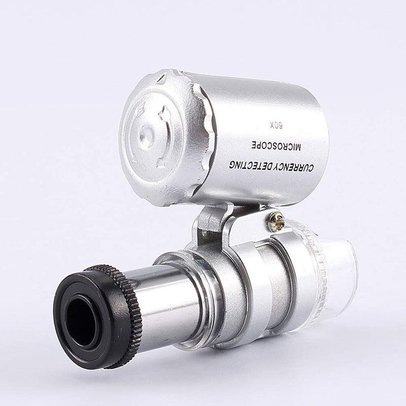 [Australia - AusPower] - Microscope Pocket Mini 60X Pocket Microscope, Jewellery Magnifying Glass LED UV Light 