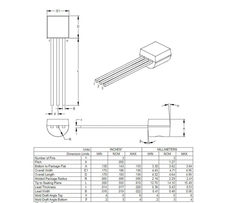[Australia - AusPower] - 10pcs MCP1700 MCP 1700 LDO Linear Voltage Regulato Fixed Output Voltage, 3.3V Through Hole,TO-92. 