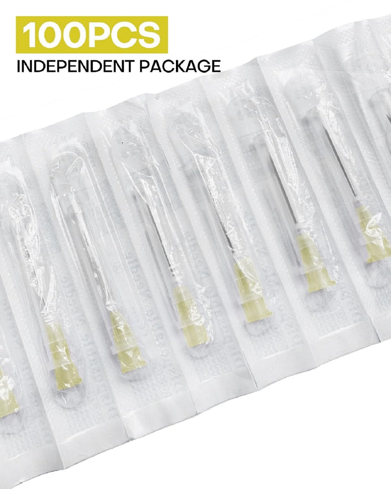 [Australia - AusPower] - 100Pcs 20G 1 Inch (25MM) Needle Luer Lock Industrial Accessories, Lab Tools for Measuring Refilling Liquid, Plant, Inks Individual Package 20G-1 Inch 