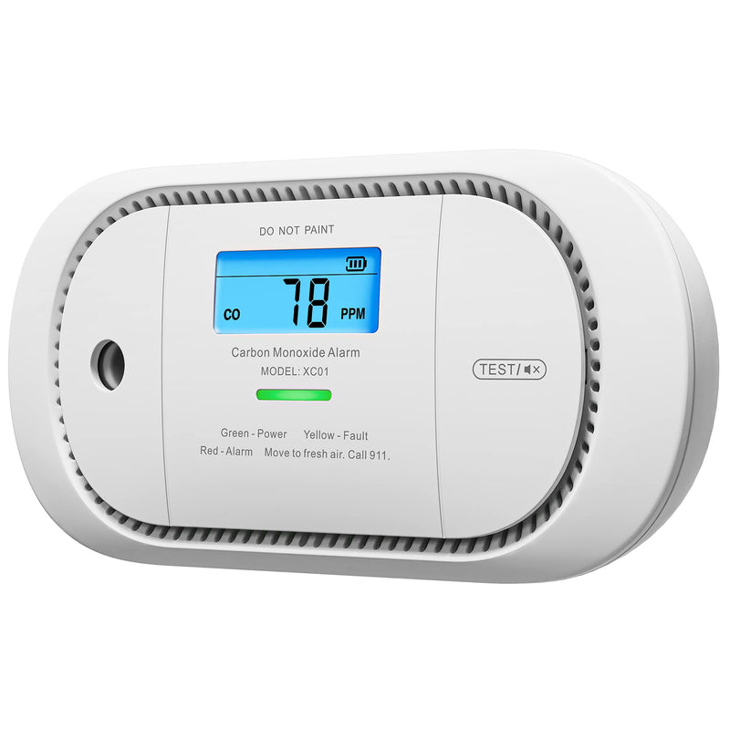 X-Sense Carbon Monoxide Detector Alarm with Digital LCD Display, Replaceable Battery CO Alarm Detector with Peak Value Memory, XC01-R Standalone Model (1-Pack)