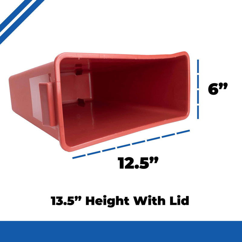 [Australia - AusPower] - Medegen Sharps Container, 3 Gallon, Red/Black, Large Tortuous Path Lid, 12.5in x 13.5in x 6in, Each 
