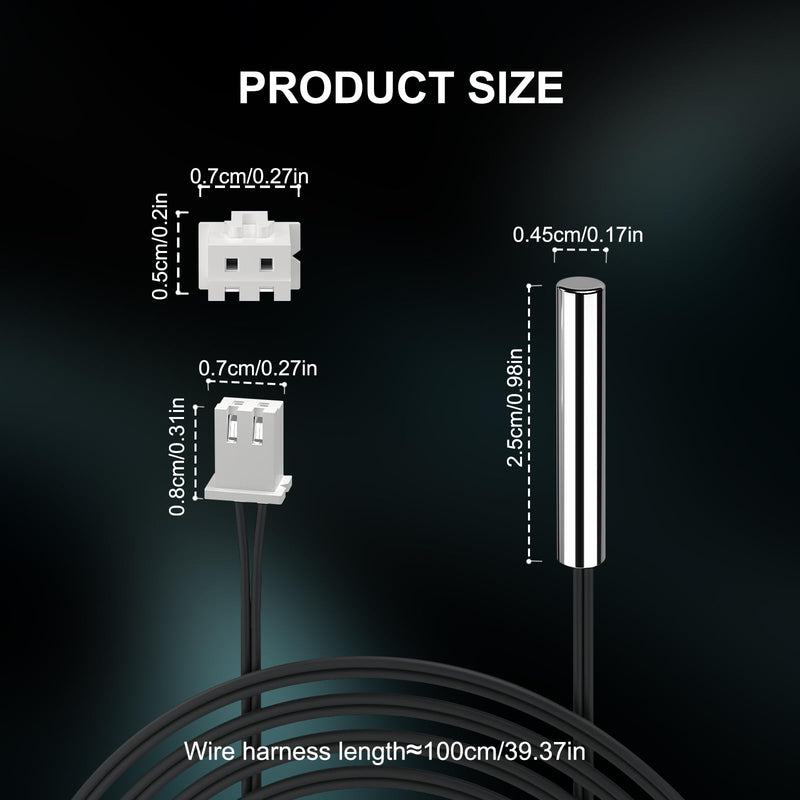 [Australia - AusPower] - DROK 10K Temperature Sensor Probe 3pcs, 1 Meter Waterproof Temp Sensor Probe, Stainless Steel 3950 NTC Temp Sensor Probe, Digital Temperature Transmitter Extension Cable 1-Meter/3.28ft 3 