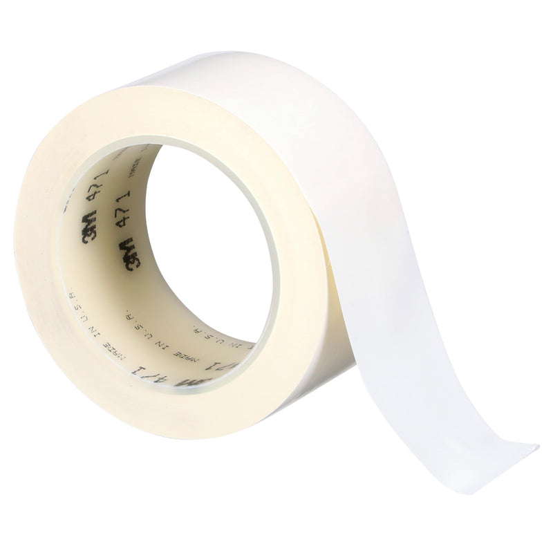 3M Vinyl Tape 471, 2 in x 36 yd, White, 1 Roll, Paint Alternative for Floor Marking, Social Distancing, Color Coding, Safety Marking