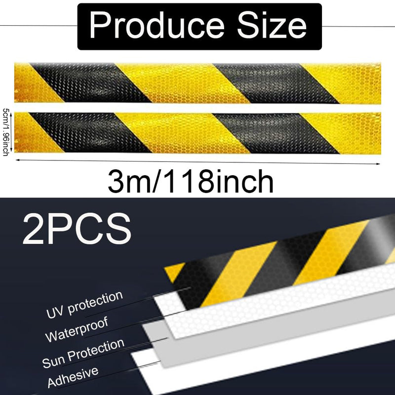 Reflective Tape - Outdoor Waterproof Black Safety Tape 2" X10' Reflective Stickers for Trailers, Vehicles & Boat