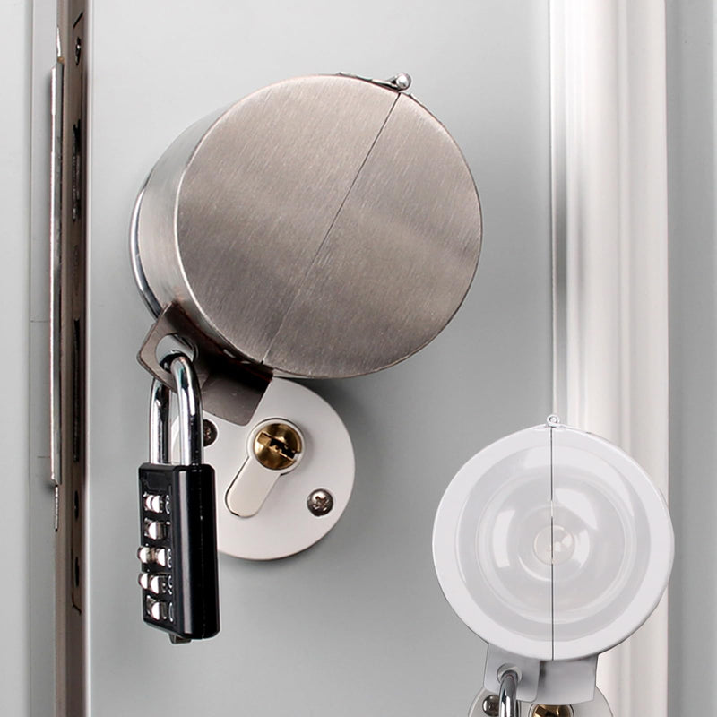 Door Knob Lock Cover ，Without Drilling Doorknob Lock，from Outside Prevents Turning of Door Knob and Access to Keyhole,for Apartment Evictions,Childproof (Stainless Steel with Lock Stainless Steel