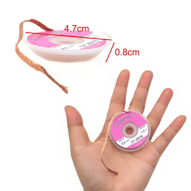 JZK Pure Copper Desoldering Braid 2mm x 1.5m Fine Woven Soldering Sponge for Clean PCB Repair and Electronics Maintenance