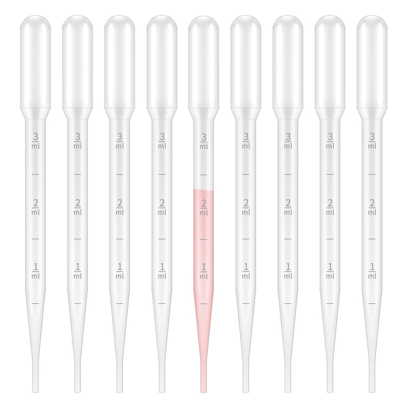 [Australia - AusPower] - G2PLUS 100PCS 3ml Disposable Plastic Essential Oils Graduated Transfer Pipettes for Science Laboratory, Experiment, Essential Oils, Make up Tool 100pcs-3ml 