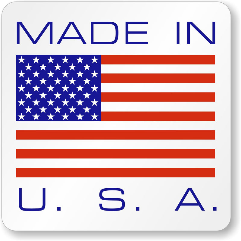 SmartSign (1000/Pack) Made in U.S.A Labels with Flag in Dispenser Box, 2 x 2 inch, Semi-Gloss Paper Stickers with Permanent Adhesive - for Shipping/Packaging/Transportation, Red/Blue/White, USA-Made