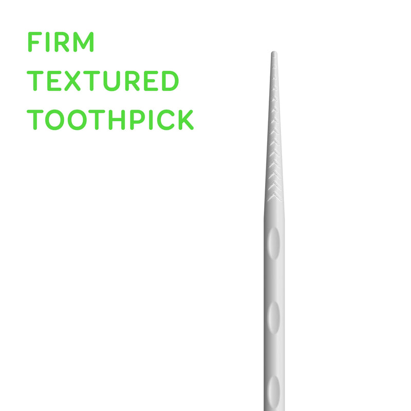[Australia - AusPower] - Grin Softstx, Gentle Dental Picks, 90 Count, Soft Flexible Bristles, Textured Plaque Removing Toothpick, Minty Flavor, for Between Teeth, Refillable Hygienic Case, for Braces, Bridges, and Implants 