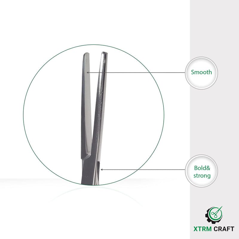 [Australia - AusPower] - Smooth Hemostat Stainless Steel - Multipurpose Locking Tweezer Clamps - Ideal Hemostats for Nurses, Fishing Forceps, Crafts and Hobby, Straight 7" 7" 