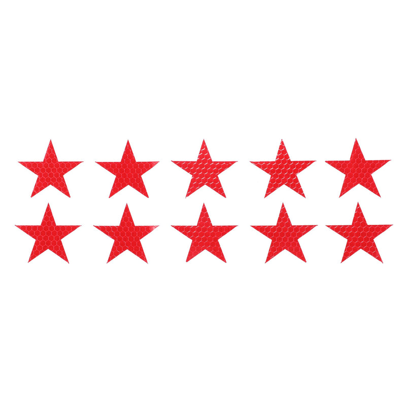 10 Pcs Reflective Stickers, 1.97"x1.89" Star Shape Safety Tape Reflector Universal for Cars Trucks Trailers Waterproof PET Red