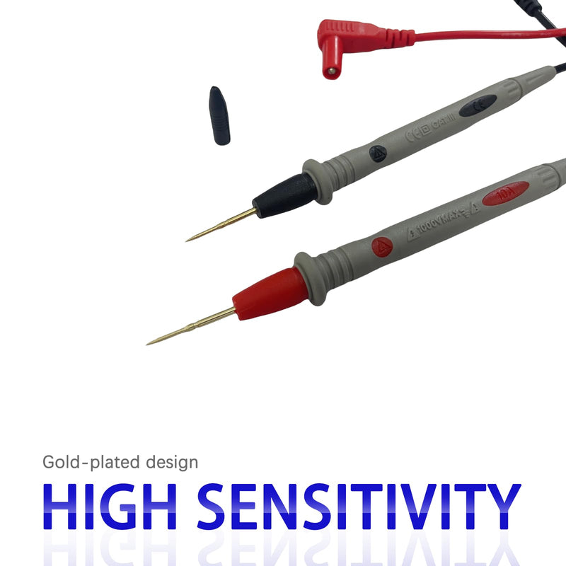 [Australia - AusPower] - Digital Multimeter Test Leads, 2PCS Crocodile Clips, Professional Probe Kit with Banana Plugs 