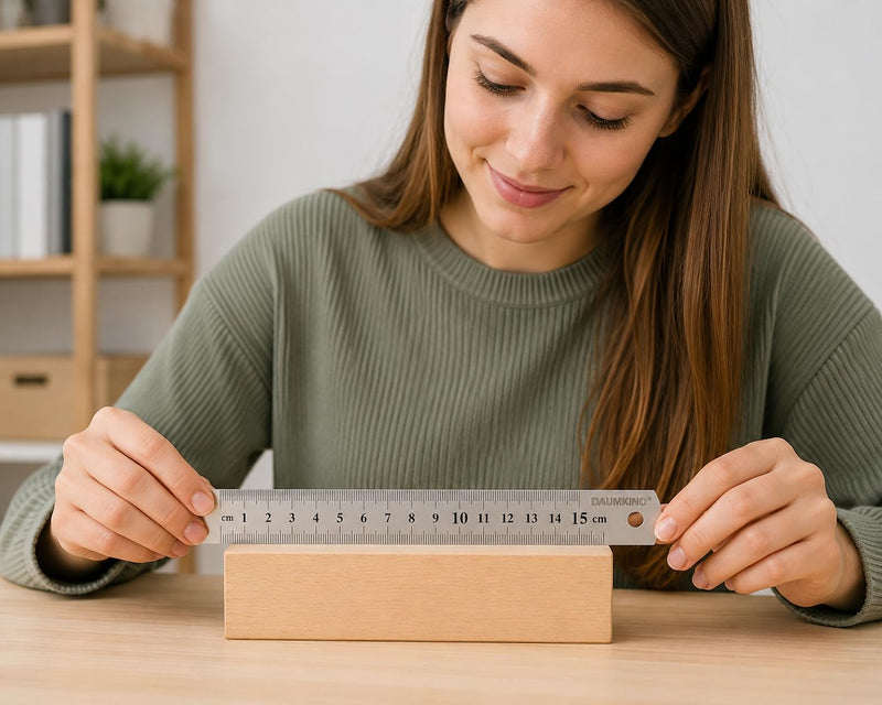 Stainless steel ruler, metal, 15 cm | Millimeter & Inch Scale, For School, Office & Workshop, Single Lengths Or Set Available 15 cm (Single)