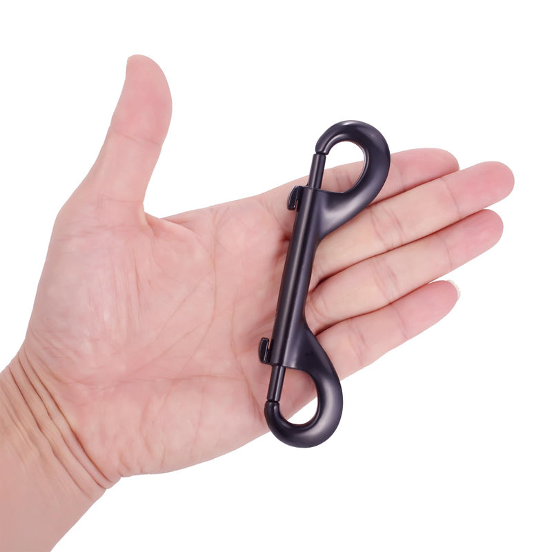 [Australia - AusPower] - Double Ended Bolt Snaps Hook Trigger Clips Chain Metal Clips Black 4.7 Inch 4pcs 
