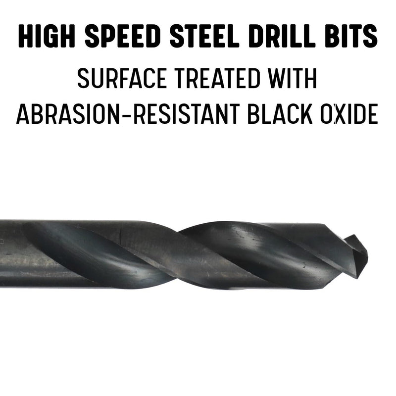 Drill America 1/2" High Speed Steel Heavy Duty Split Point Stub Drill Bit (Pack of 6), D/AST Series 1/2 in
