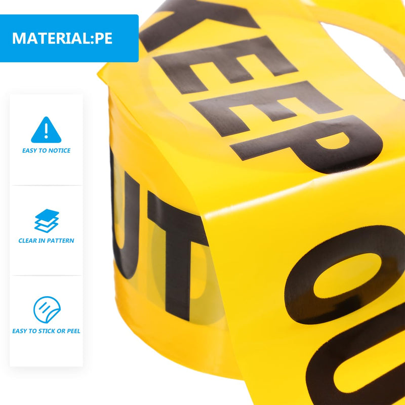 Unomor Non-Adhesive Crime Scene Tape Roll 3937In Yellow Warning Keep Out Tape for Safety Barriers Construction Sites and Hazardous Area Caution