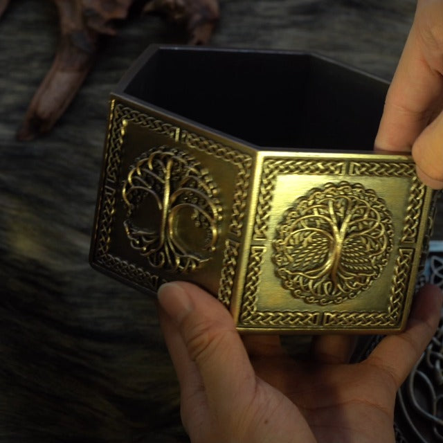 GuoShuang Norse Viking Jewelry Box Gift Wolf Yggdrasil Celtic Trinket Boxes