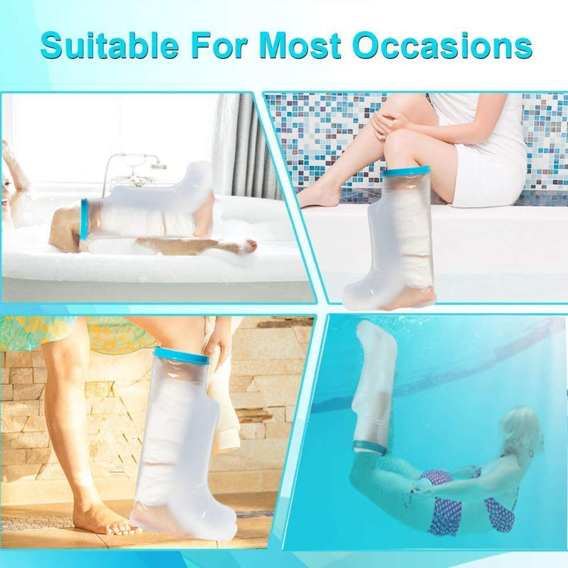 [Australia - AusPower] - Lxuemlu 100% Waterproof Leg Cast Cover for Shower and Bath, Reusable Sealed Watertight Foot Protector to Keep Wound & Bandages Dry, Perfect Fit for Leg Foot Ankle and No Mark on Skin 