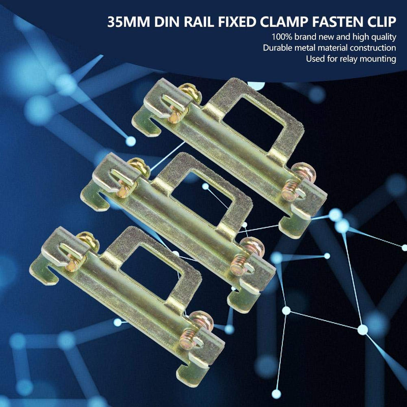 [Australia - AusPower] - 10Pcs Fixed Clamp Fasten Clip for 35mm DIN Rail Fixed Clamp Screw Fixed Type Fasten Clip for Relay Mounting(Metal Model 11) 