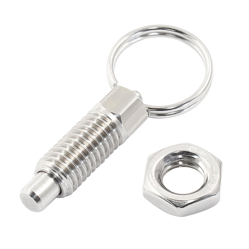 [Australia - AusPower] - 6Pcs Retractable Spring Plunger with Pull Ring M8 x 1.25 Thread Size Non Lock-Out Knob Plunger Stainless Steel Knob Plungers for Industrial Equipment M8 x 1.25mm 