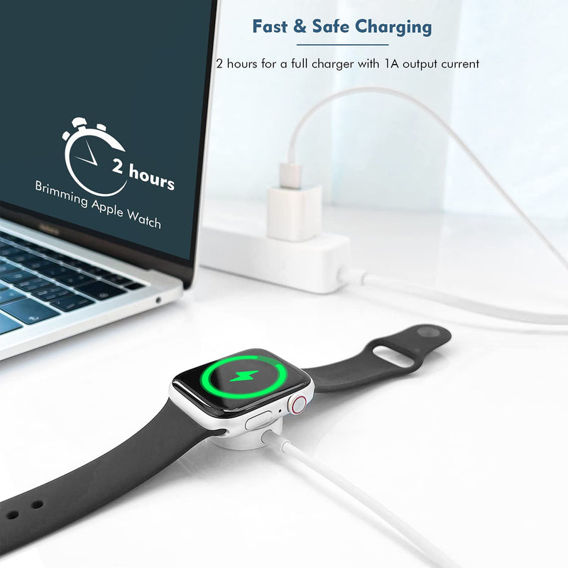 [Australia - AusPower] - Watch Charger for Apple Watch Charger, 0.3m/1FT Short iWatch USB Wireless Magnetic Portable Charging Cable Cord Compatible with Apple Watch Series 9/8/7/6/SE/5/4/3/2/1 