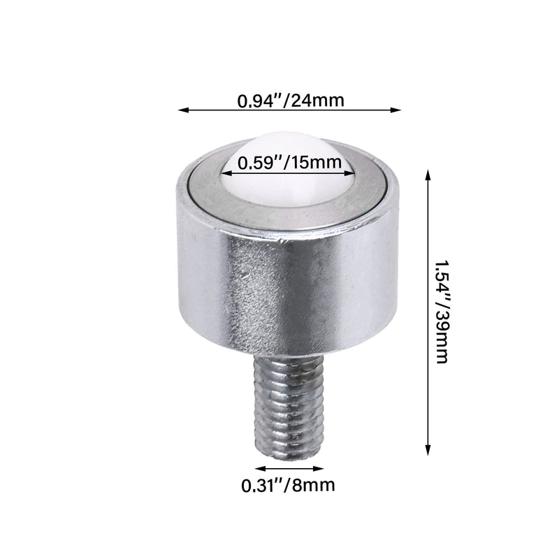 [Australia - AusPower] - BQLZR M8 Roller Ball Transfer Bearing Threaded Stem Caster Bearing 99LBS Pack of 2 
