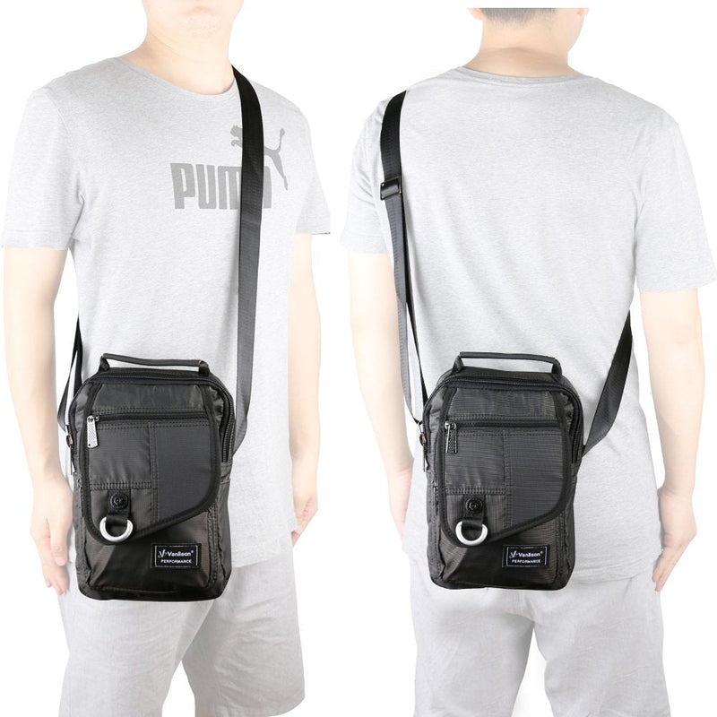 [Australia - AusPower] - Vertical Messenger Bag, Crossbody Bag, Shoulder Bag Work Satchel for iPad Tablet Kindle A-black 