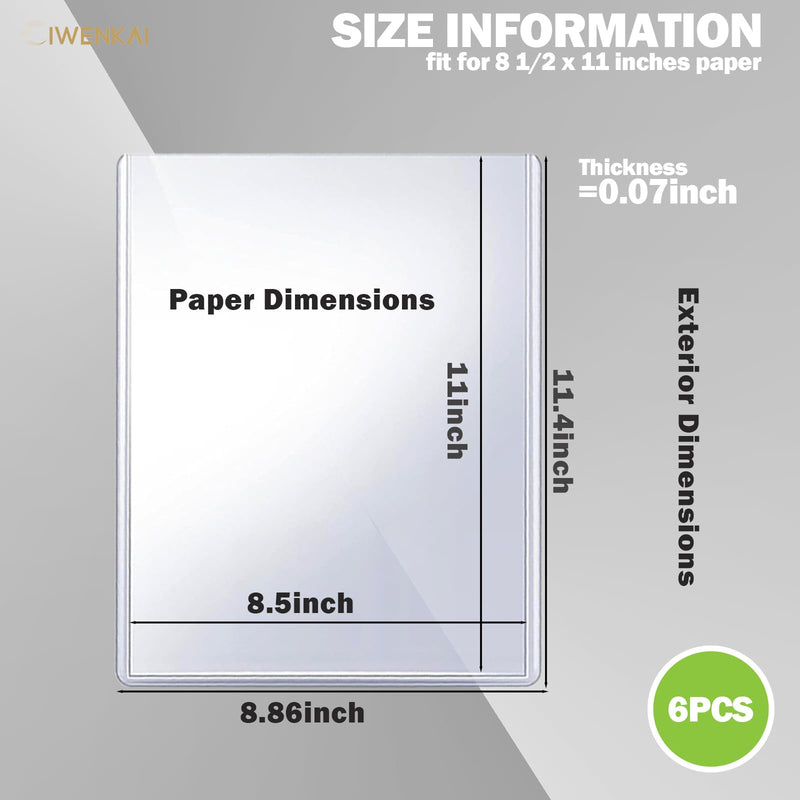 [Australia - AusPower] - 6 Pack Menu Covers 8.5 x 11 Inch - Double View, Protective Film, Restaurant Menu Sleeves, Clear Vinyl Menu Holder Top-Loading 