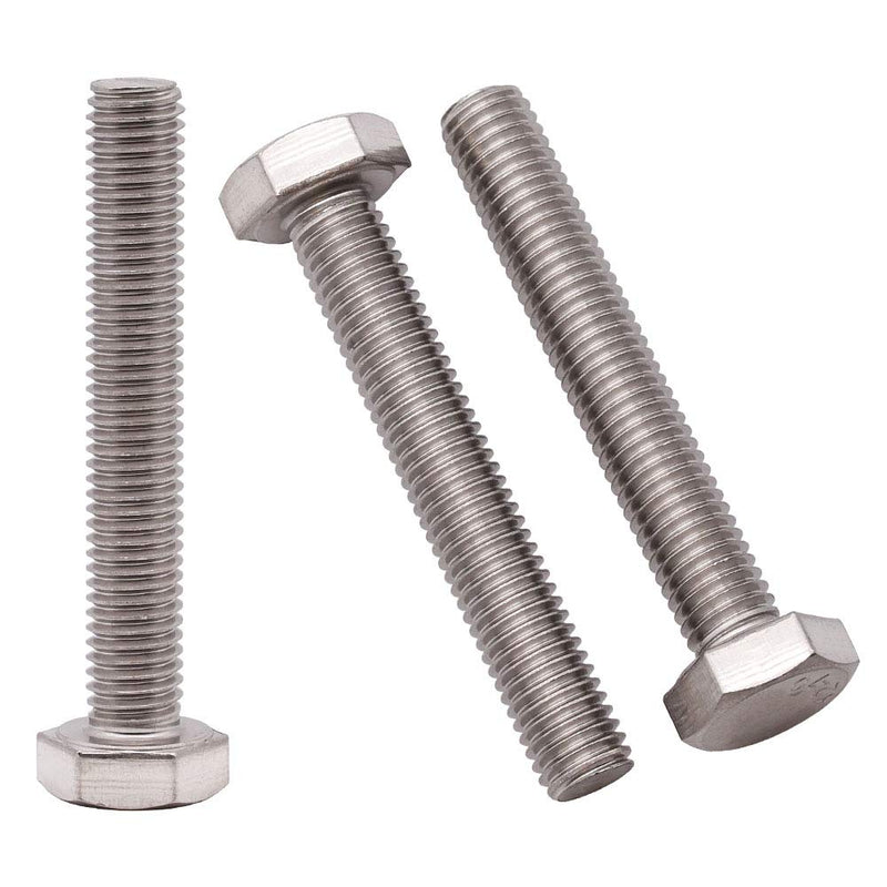 [Australia - AusPower] - 1/2-13 x 4" (4 PCS) Stainless Steel Hex Bolts, Hex Head Screws, Full Thread, Coarse Thread, Plain Finish, Machine Thread, Stainless Steel 304 (18-8) 1/2-13 x 4" 