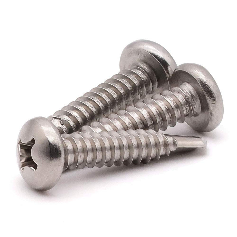 [Australia - AusPower] - #6 x 1" (100 pcs) Pan Head Self Drilling Screws, Phillips Drive Self Tapping Screws, Sheet Metal Screws, 410 Stainless Steel, Full Thread with Drilling Point, No Pre-drilled Needs #6 x 1" 100 