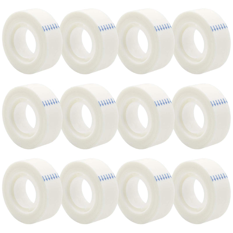 OWLKELA 12 Rolls Matte Adhesive Tape, Matte Finish Invisible Tape, Foggy Translucent Tape Great for Correction and Labeling, Compatible with Standard Tape Dispenser, 0.7 in x 1000 Inches 12 pcs
