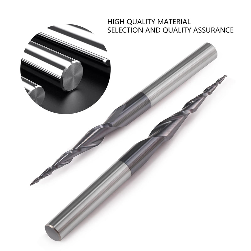 [Australia - AusPower] - Trvoxviq Ball End Mill Conical Milling Cutter for Router CNC 6 mm Shank 2 Flutes End Mill HRC55 Spiral Groove Cutter Bit, 0.5 mm Radius CNC Carving Bits with AlTiN Coating for 2D and 3D Engraving R0.5x6mm 