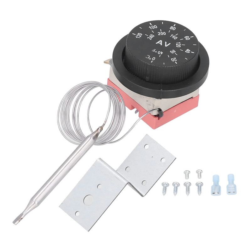 [Australia - AusPower] - Temperature Control Switch Capillary Thermostat, Adjustable Electric Fan Thermostat Switch 3 Pins Design Temperature Control Probe Kit 