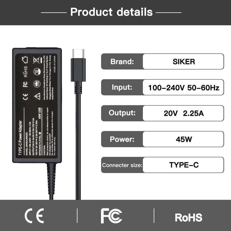 [Australia - AusPower] - 45W Type C USB C Charger Adapter for HP Chromebook X360 14-CA000 11-ae000 14-ca051wm 14-ca052wm 14-ca091wm ca061dx,11-ae051wm 11-ae001tu 11-ae027nr;12-c012dx 918337-001 844205-850 28769-001 SK90A200225 