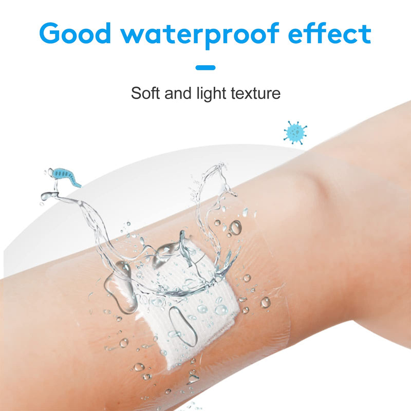 9 Rolls Waterproof Bandages, 3 Sizes Transparent Film Dressing, Clear Adhesive Bandages, Shower Shield Dressing Tape for Shower Tattoos(3 Sizes)