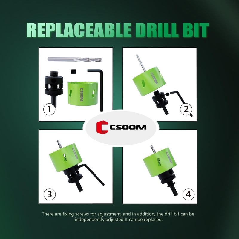 [Australia - AusPower] - CSOOM Upgraded Bi-Metal Hole Saw Drill Bit, Hole Drilling Cutter, Ideal for Plastic, Wood, Plywood, Thin Steel Sheets, and Thin Aluminum Sheets（89mm|3-1/2"）. 89mm|3-1/2" 