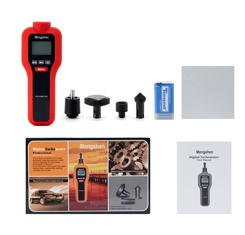 [Australia - AusPower] - Digital Tachometer, Mengshen 2 in 1 Non-Contact & Contact Speed Meter Rotation Tester - M522 
