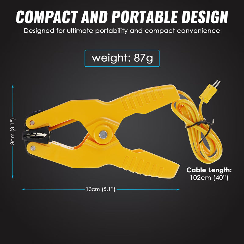 [Australia - AusPower] - Pipe Clamp Thermocouple K-Type Thermocouple Sensor Temperature Lead Pipe Clamp, 13/8", -40-200℃. HVAC Tool, Thermometer, Klein Temperature Clamp. 